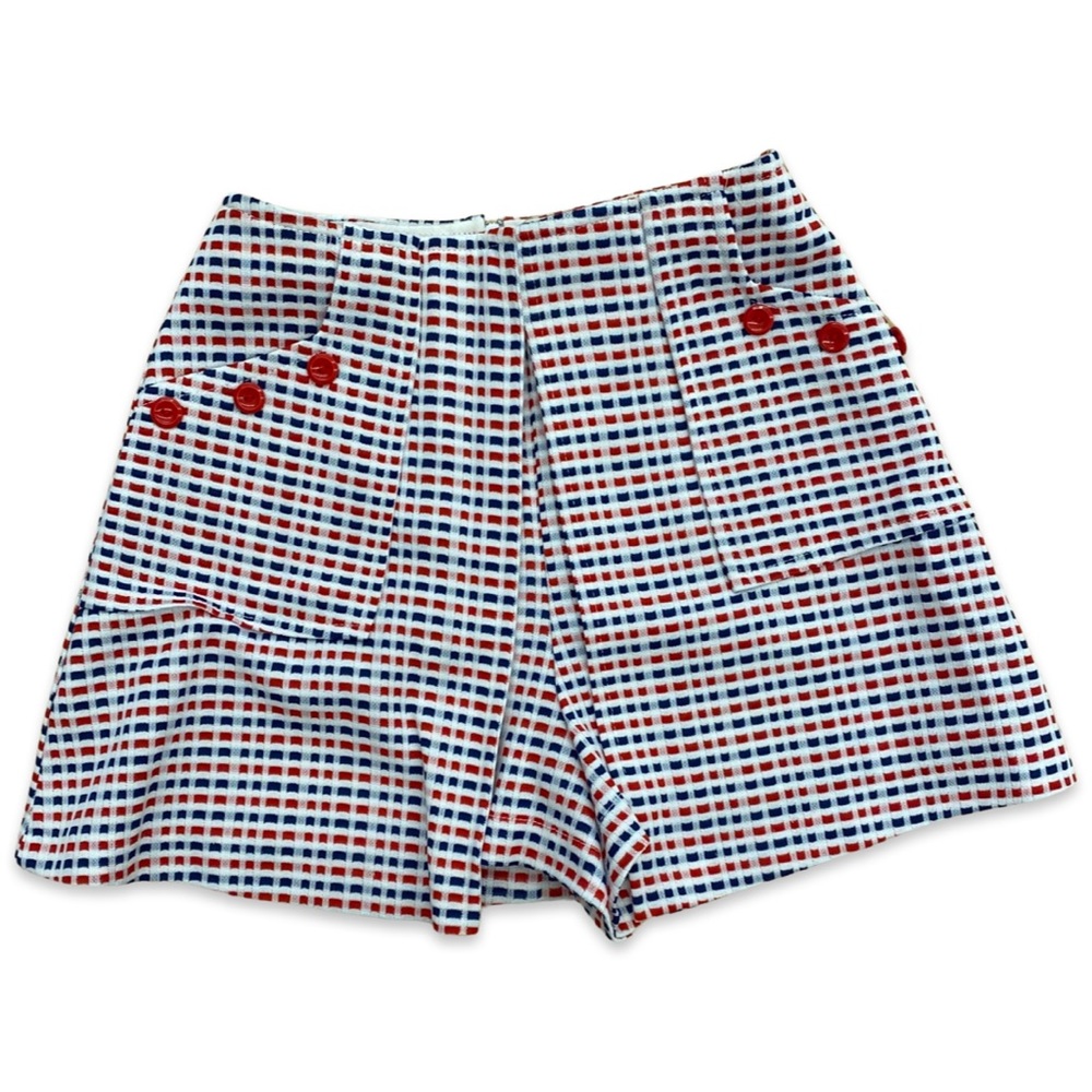 Vintage 1960s High Waisted Sailor Skort Red White & Blue Pinup Girl Short/Skirt